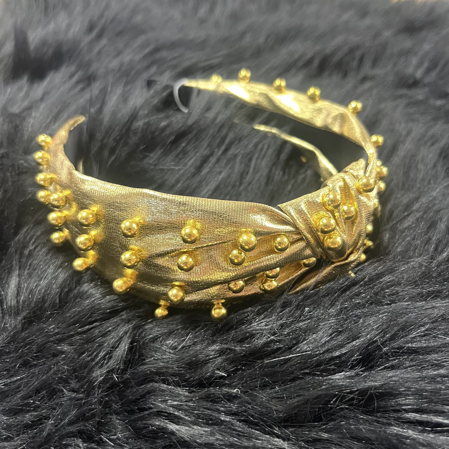 Gold Knot Headband with Gold Beads