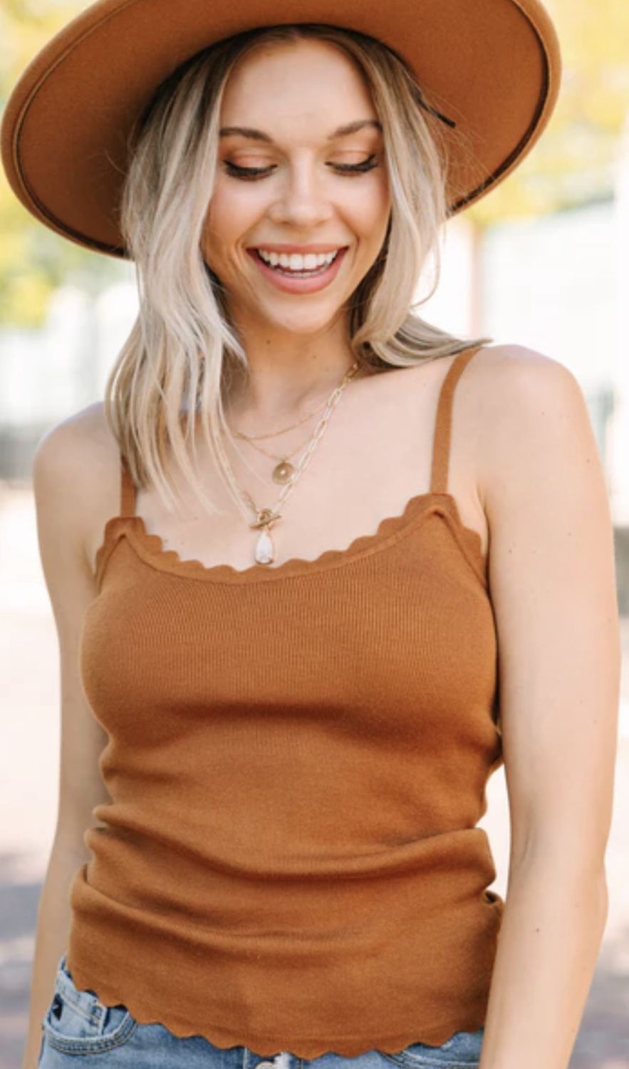 mine brown tank top