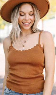 mine brown tank top