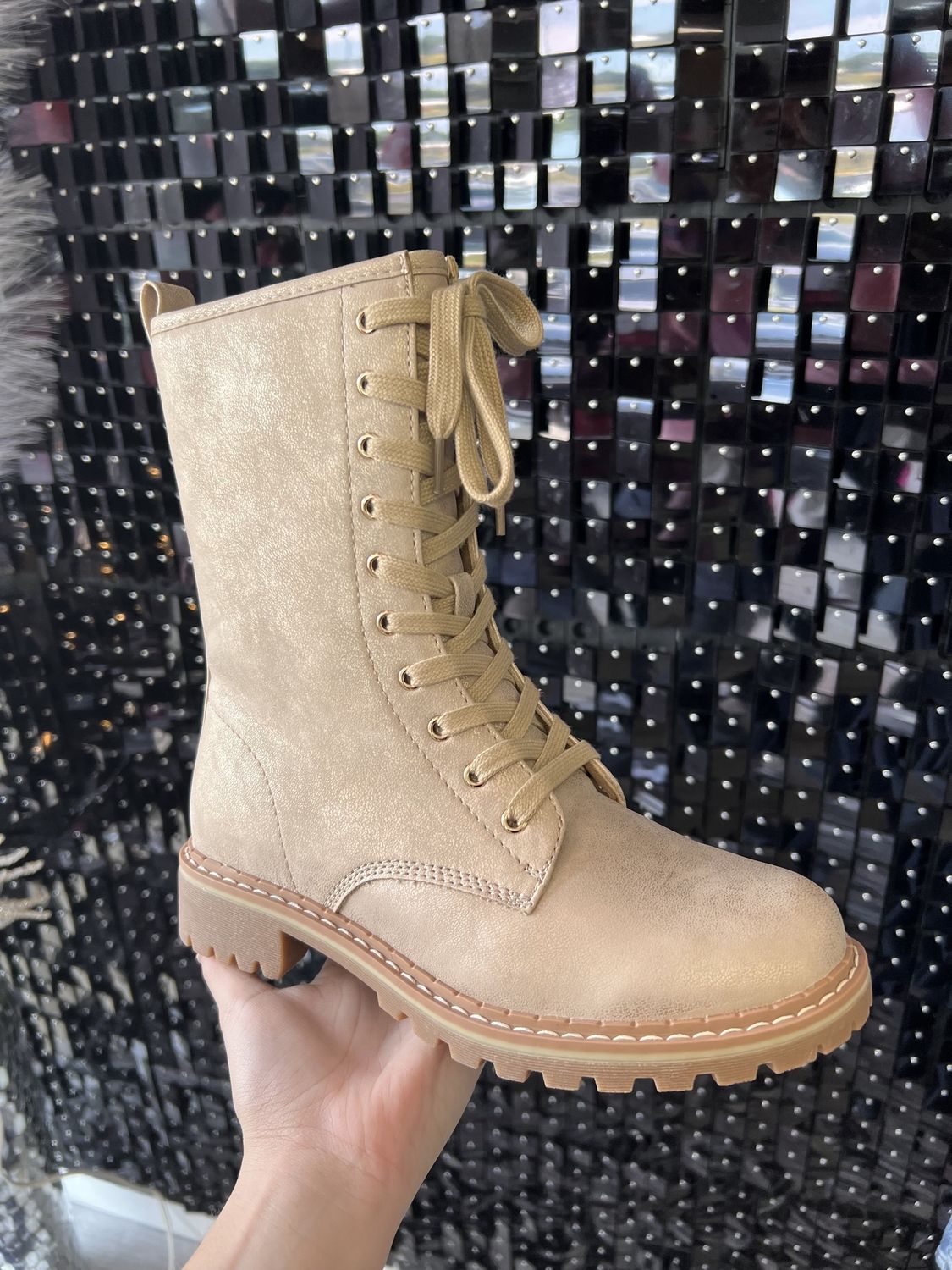 Corkys Gold metallic tie boots- FOMO