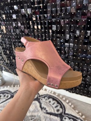 Corkys Wedges pink metallic- Carley