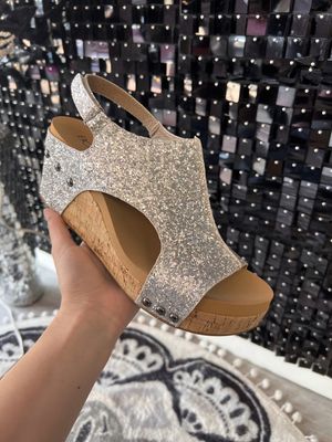 Corkys wedges sliver glitter- Carley
