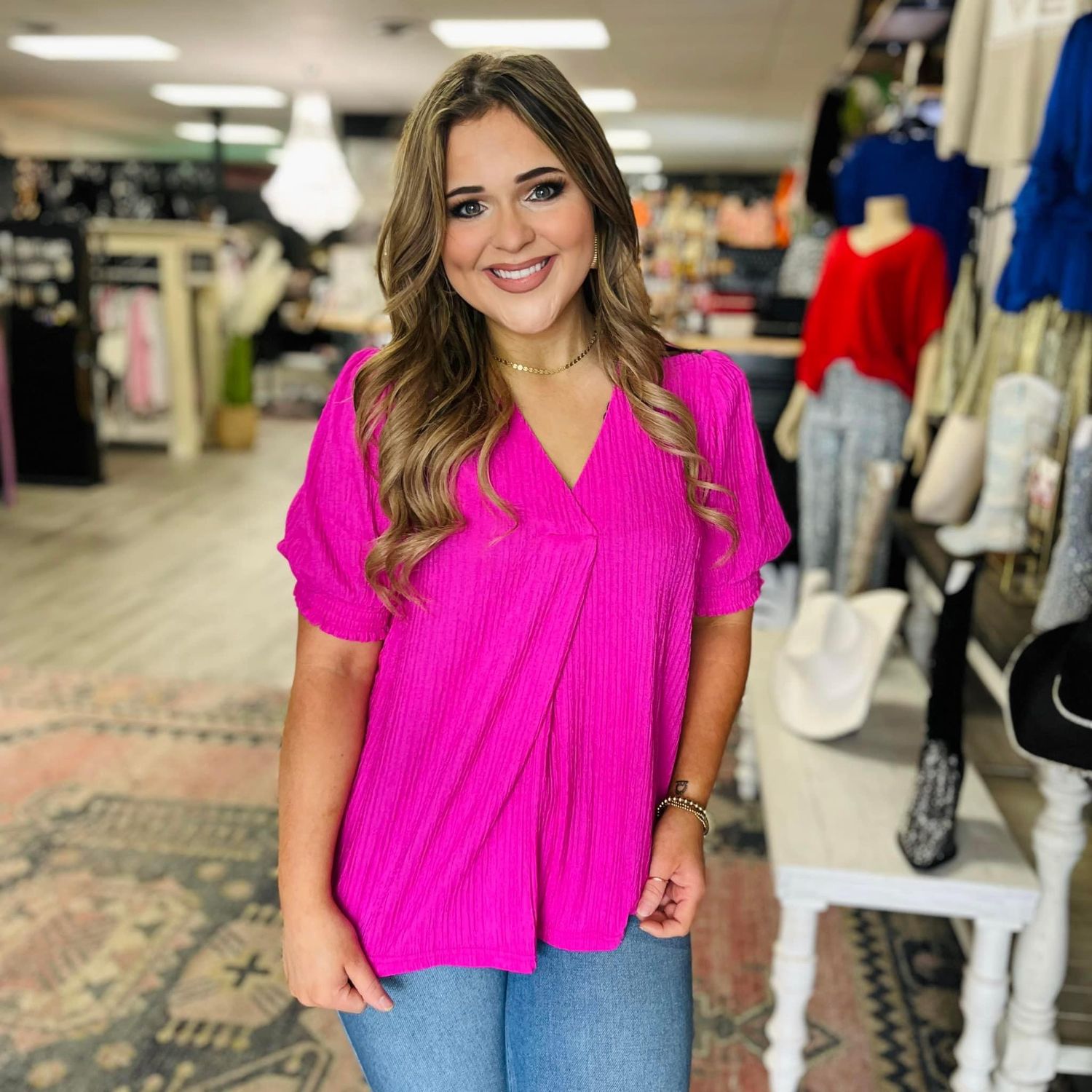 Jodifl hot pink buble sleeve