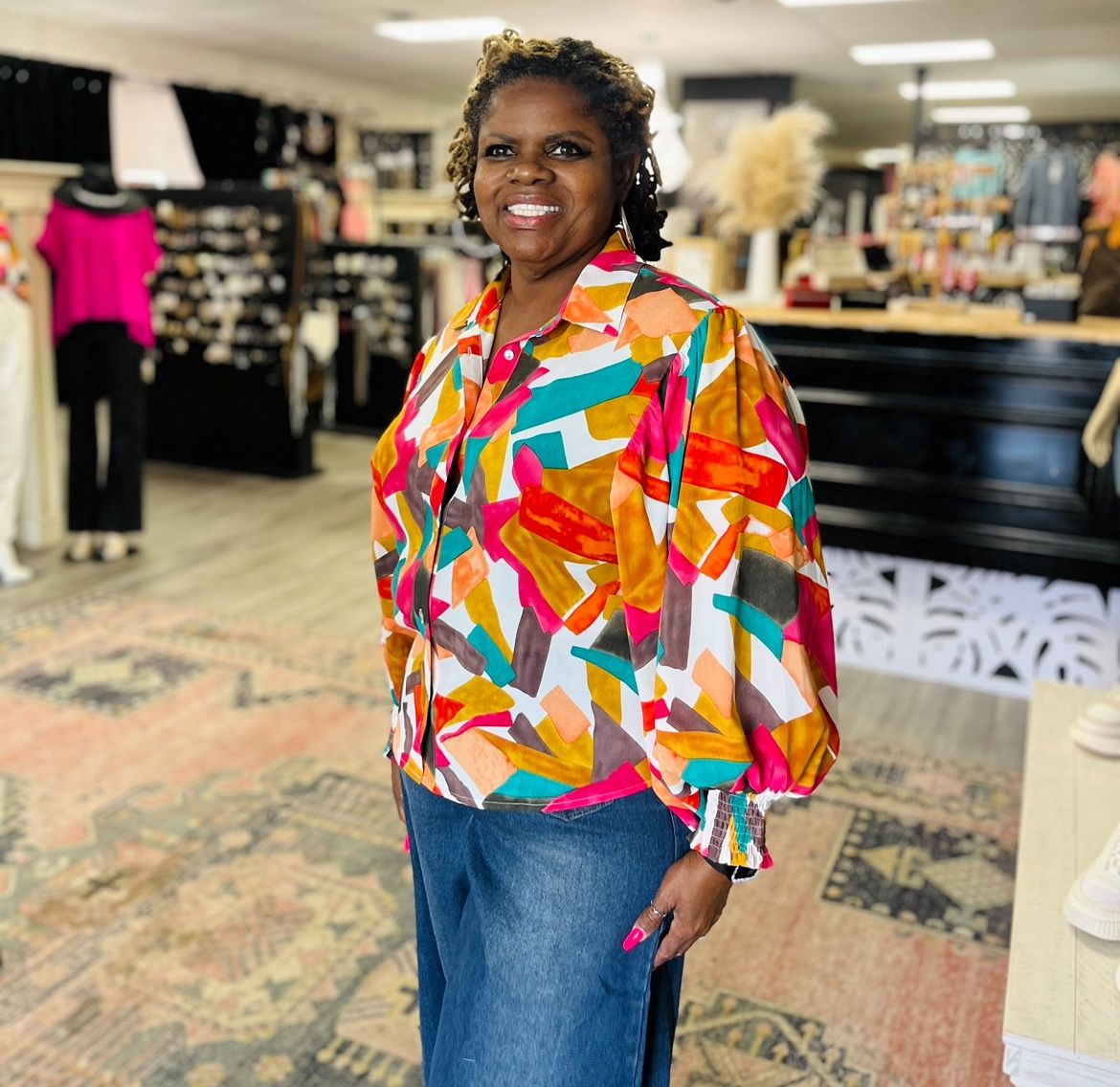eesome multi color long sleeve button up