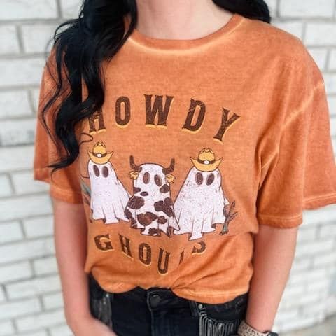 Howdy Ghouls Tan Top