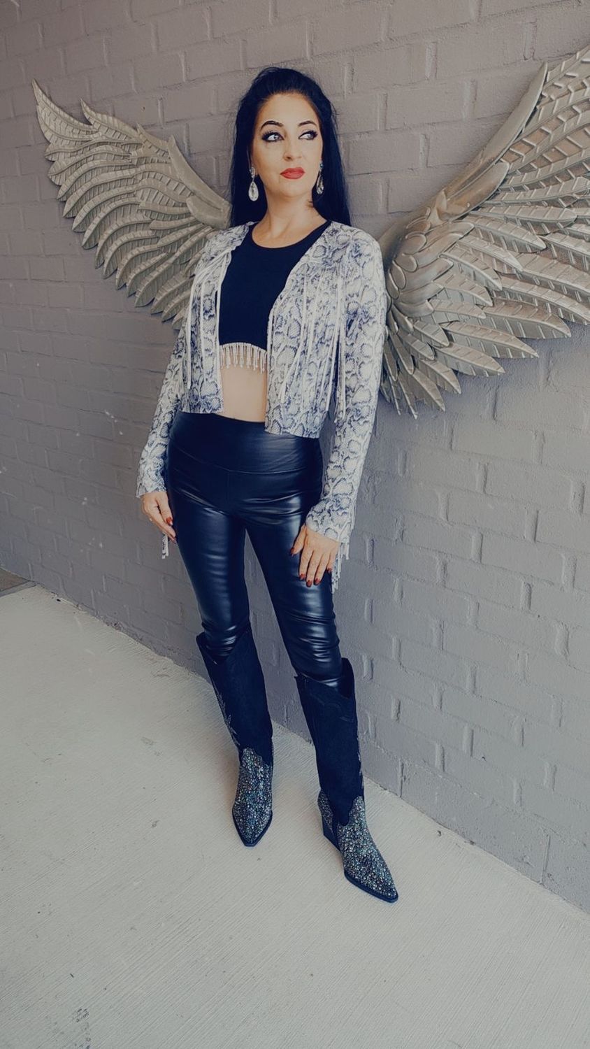 Hem Black leather pants