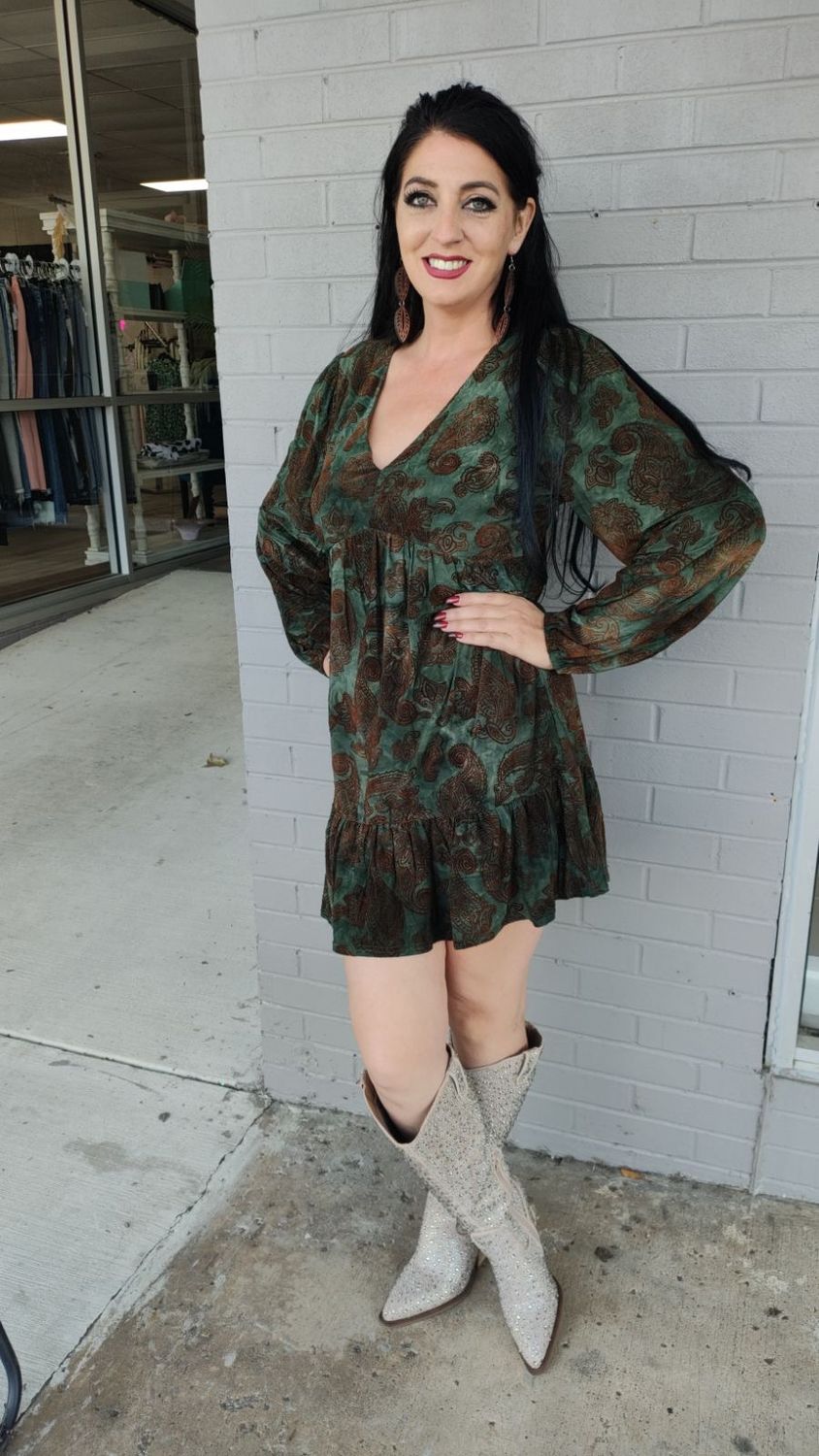 Jacquard Velvet Holiday Dress