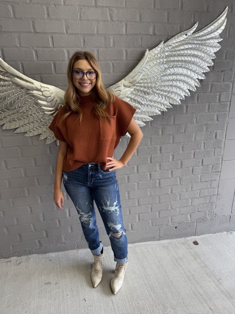 High Neck Copper Sweater