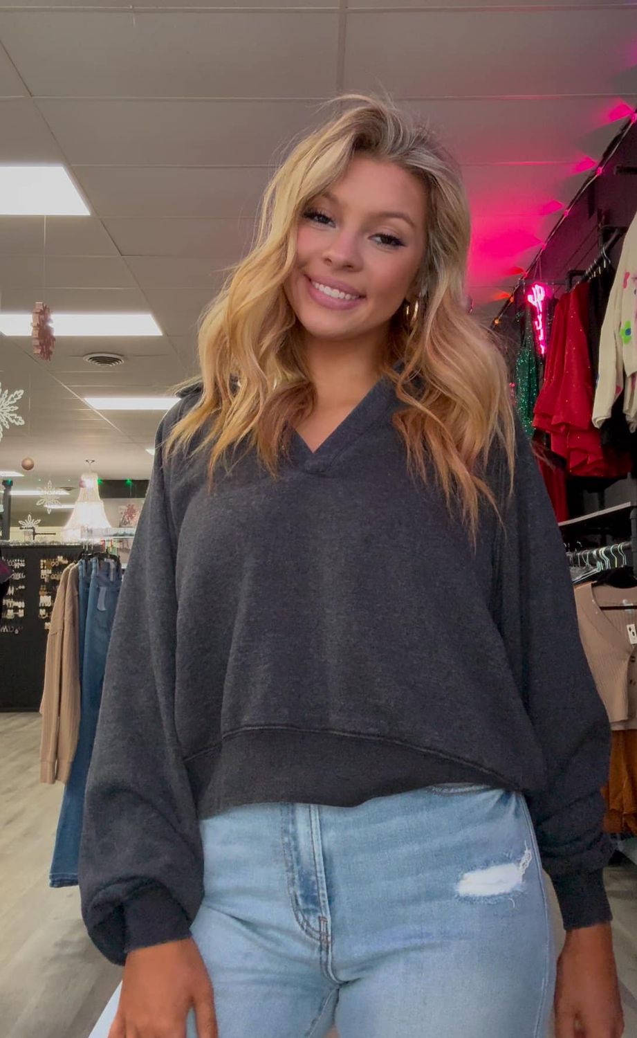 Charcoal Long Sleeve Pull Over