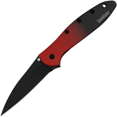 Leek Linerlock Red Magna Cut(Black Oxide) - Kershaw