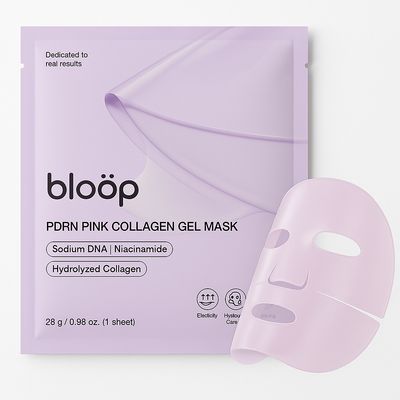 Bloöp PDRN Pink Collagen Gel Mask - Hydrating, Firming &amp; Soothing Skincare Sheet Mask - 4 pcs