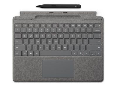 Microsoft Surface Pro Keyboard mit Copilot-Taste Platin - Surface Slim Pen 2