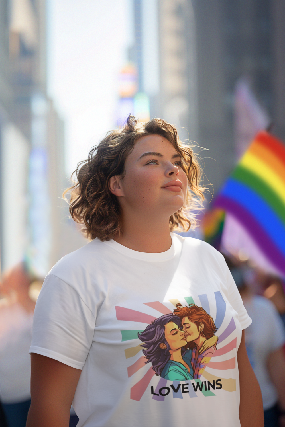 T-Shirt Basic - LOVE WINS ♀