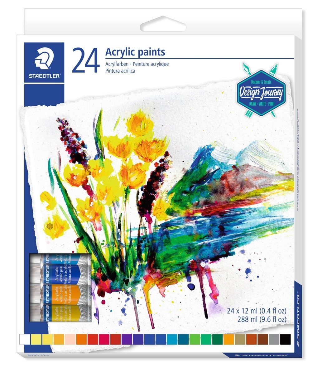 Pintura acrilica Staedtler en tubo, 24 colores