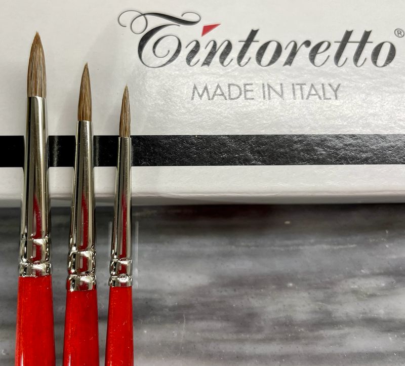 Pincel de Pelo Natural BUEY CLARO - Punta Redonda - Tintoretto