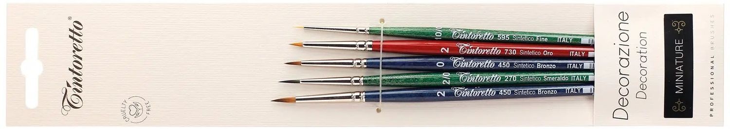 SET de 5 Pinceles Italianos  para trazos en MINIATURA