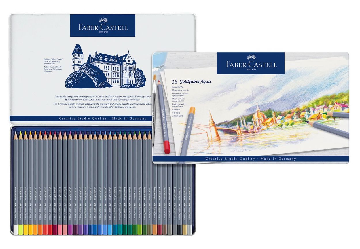 Crayones Acuarelables  - Lapiz Faber Castell Goldfaber Aqua 36 colores