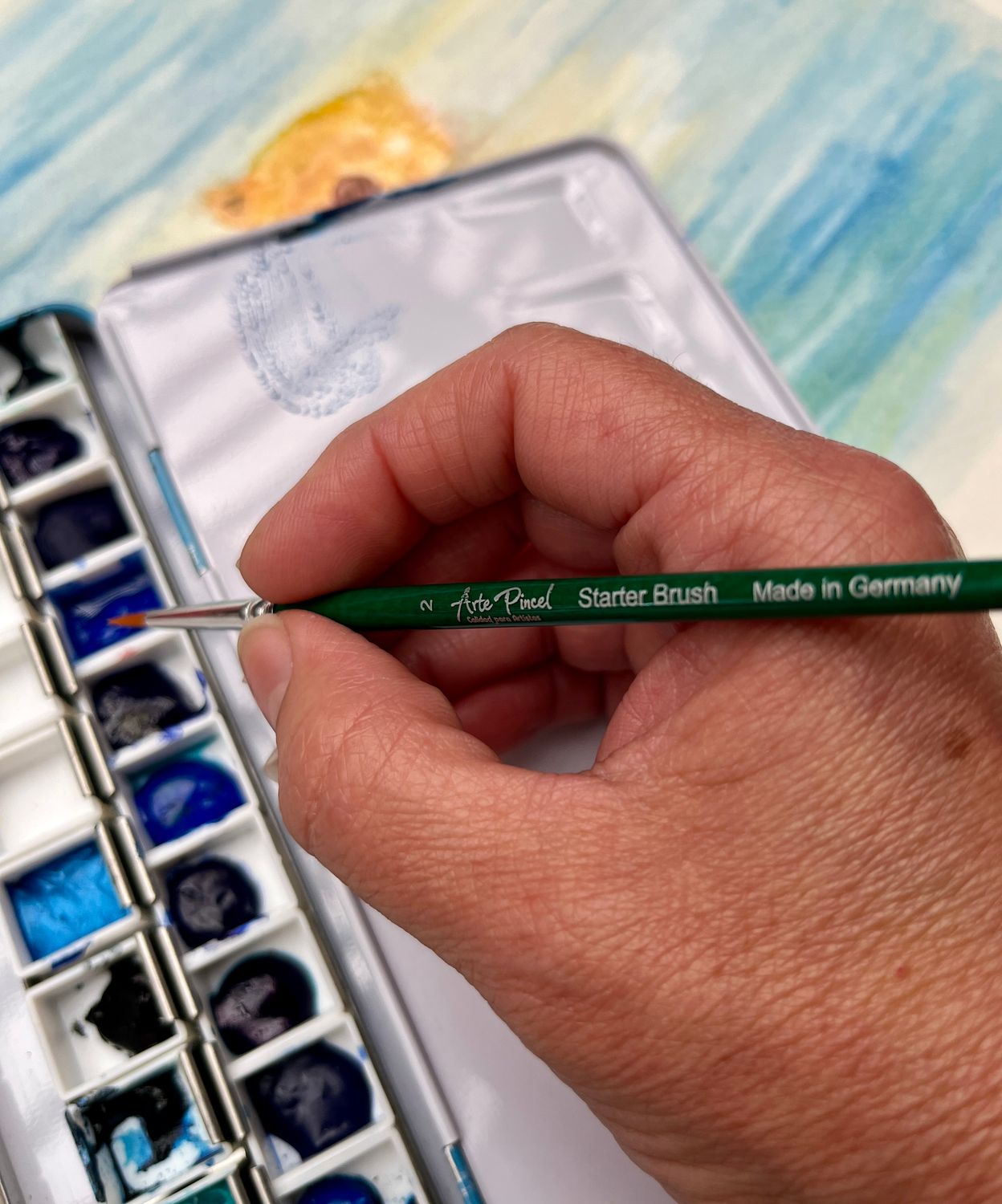 Paleta Metálica para Mezclas en Acuarela y 52 Recipientes de pintura + PINCEL ALEMAN GRATIS