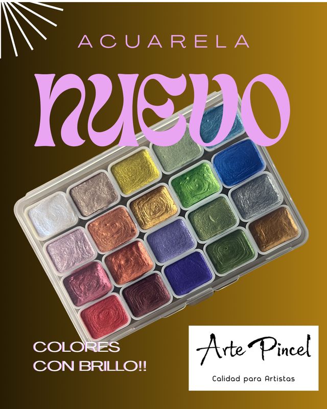 Set Acuarelas con brillo 20 colores