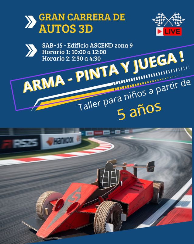 TALLER Carros de Carrera en Rompecabezas 3D