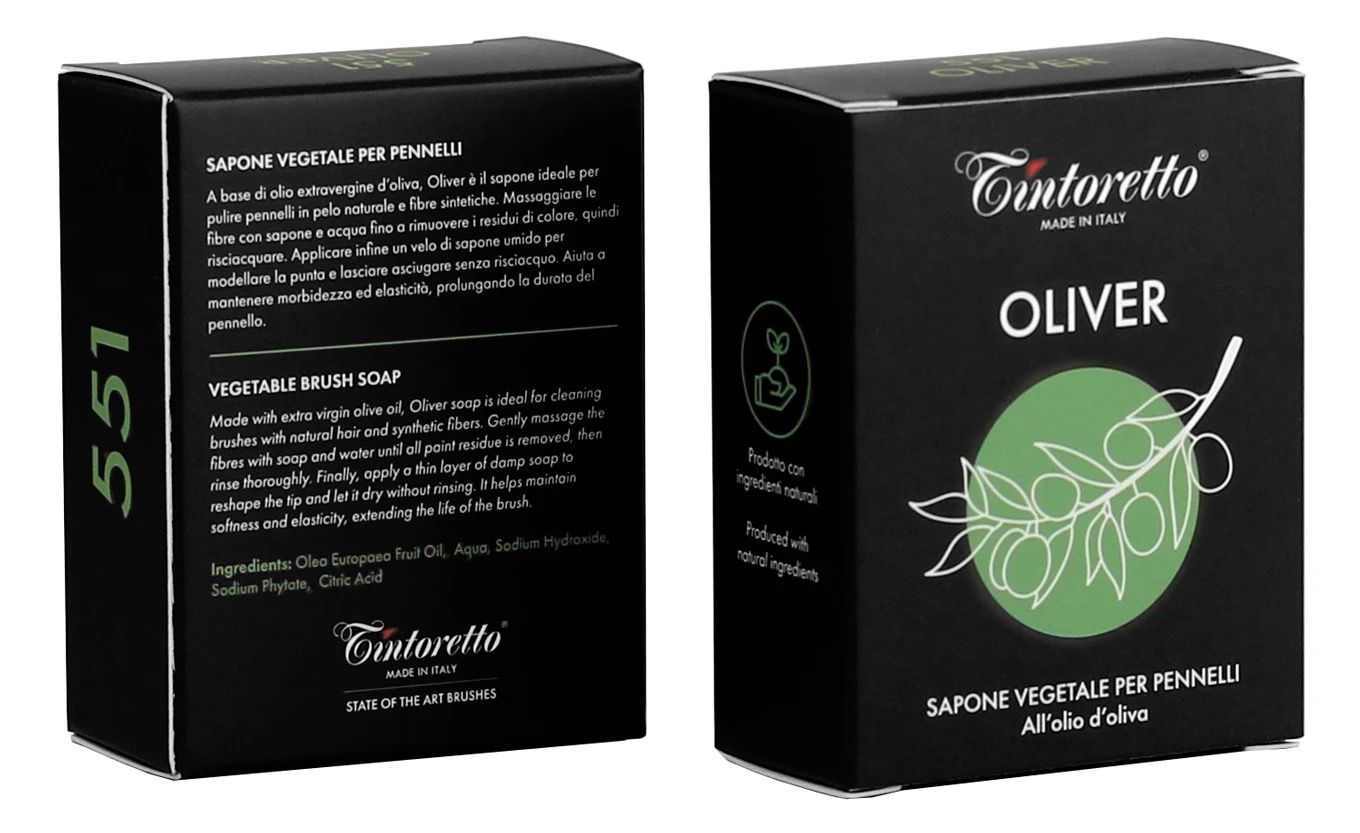 Jabon  para limpieza de Pinceles en Barra vegetal Oliver