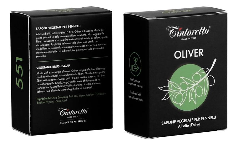 Jabon  para limpieza de Pinceles en Barra vegetal Oliver