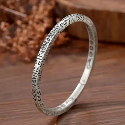 Eternal Bond: Vintage 999 Silver Couple&#39;s Bangle