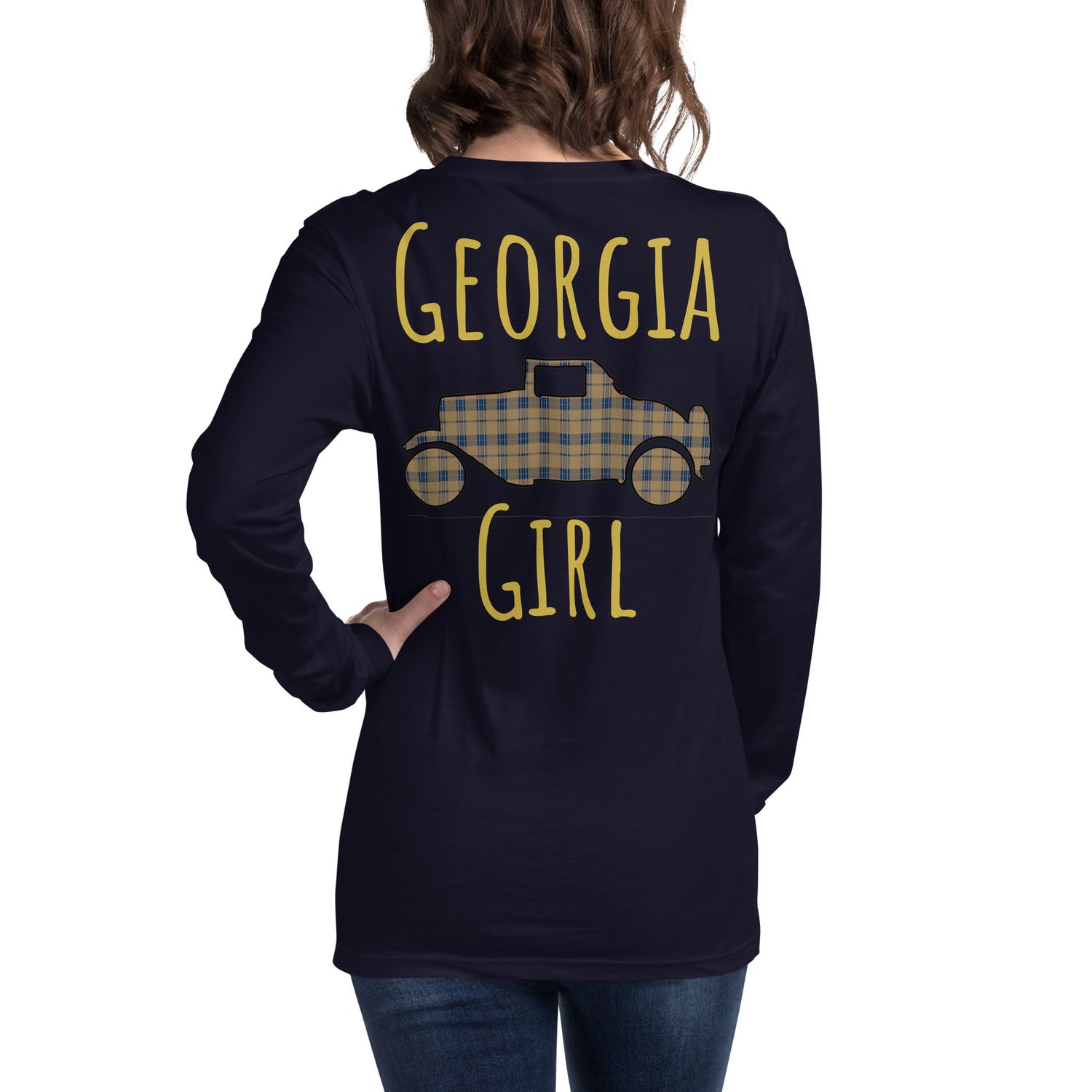 Georgia Girl (Wreck) Gold Text Long Sleeve Tee