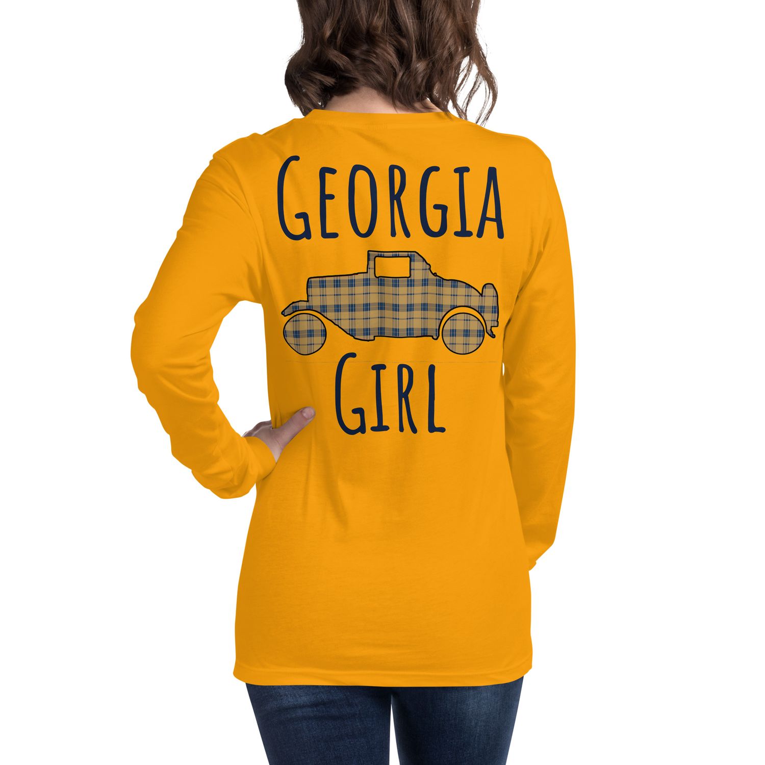 Georgia Girl (Wreck) Navy Text Long Sleeve Tee