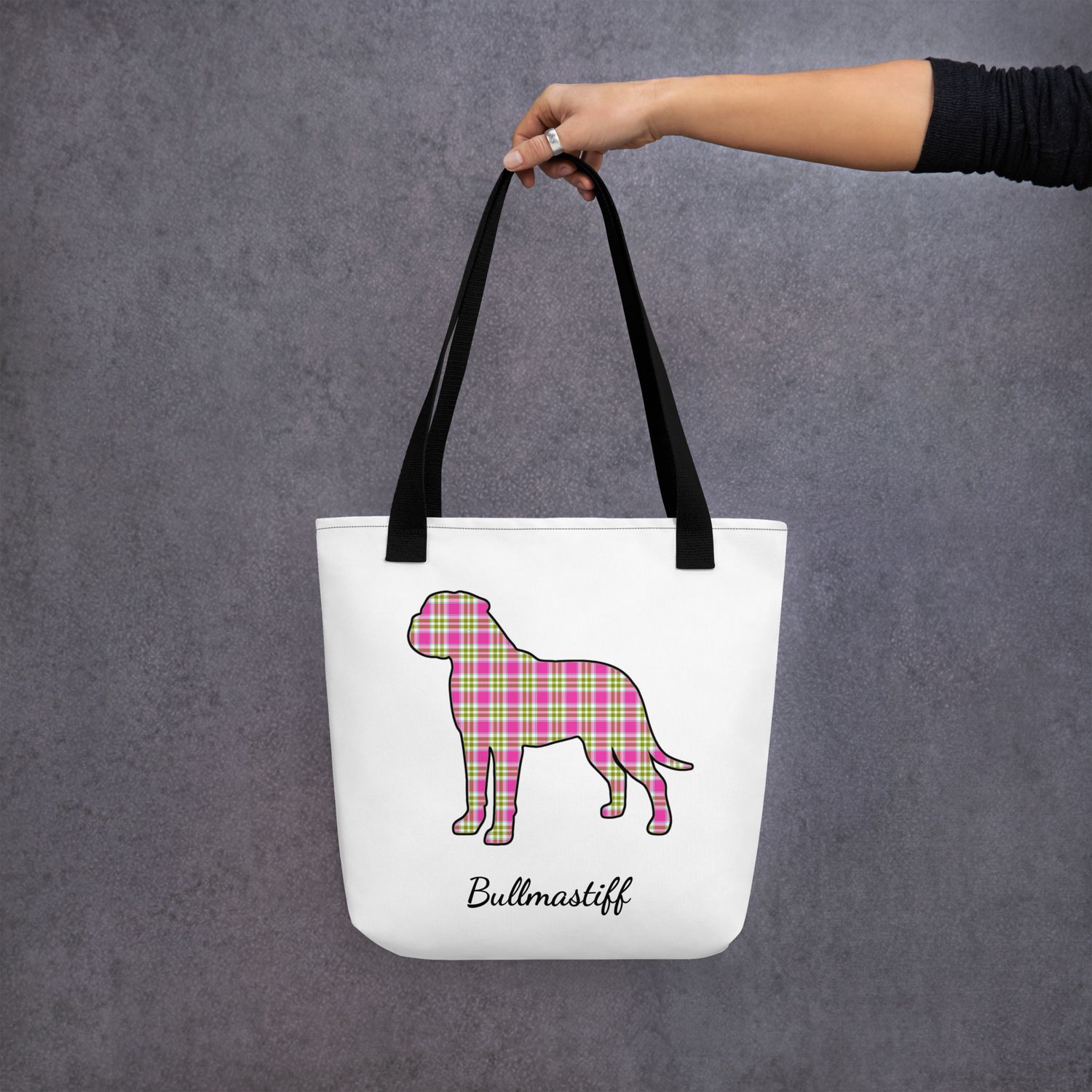 Bullmastiff Plaid Tote bag