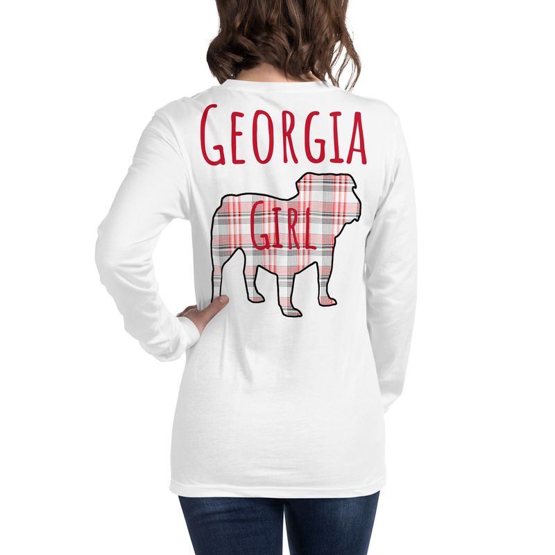 Georgia Girl (Bulldog) Red Text Long Sleeve Tee