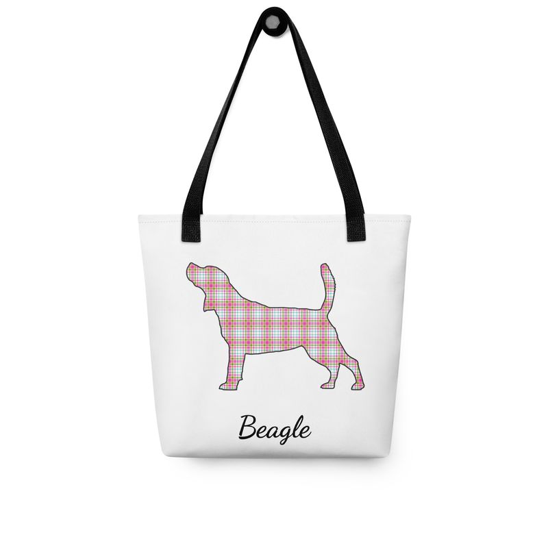 Beagle Mom Plaid Tote