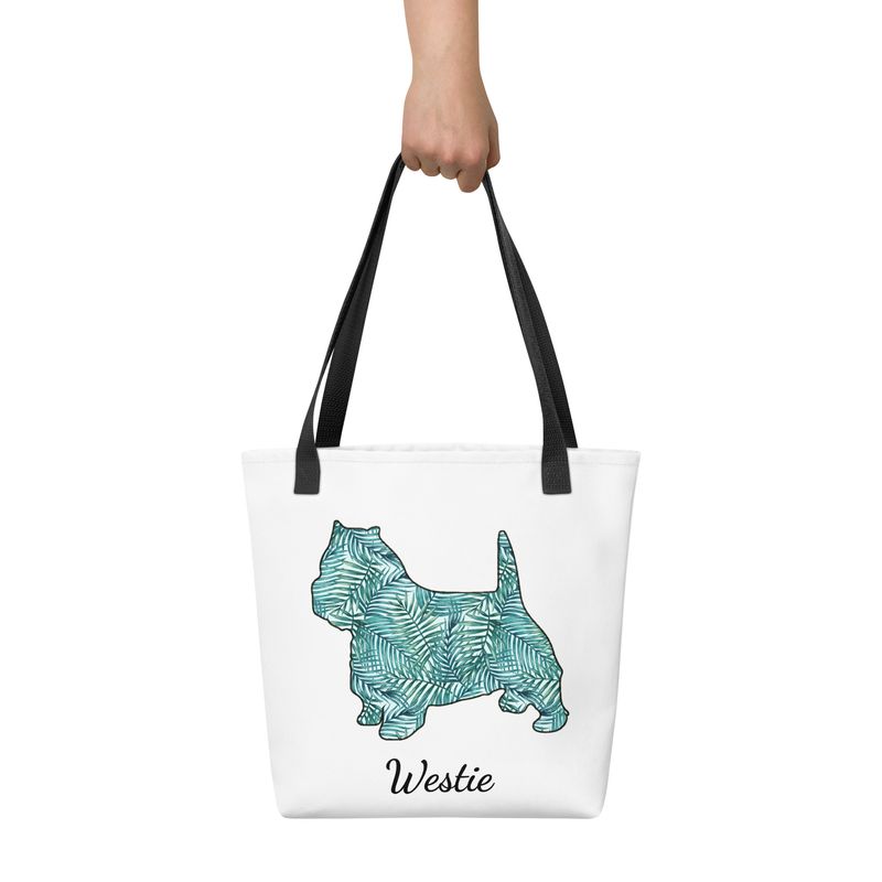 Westie Mom Tropical Tote bag