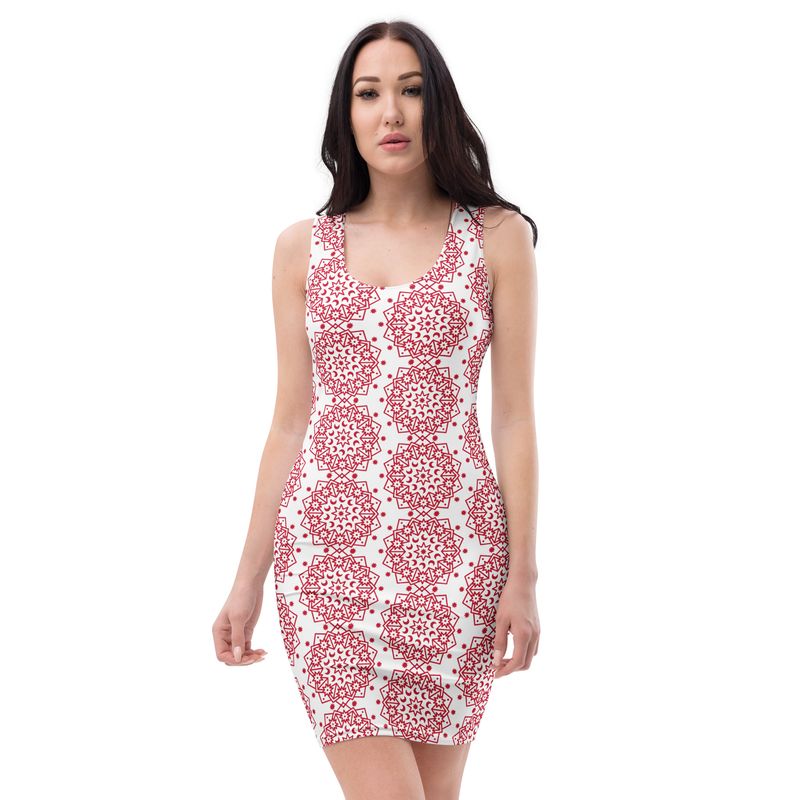 Red Mandala Bodycon dress