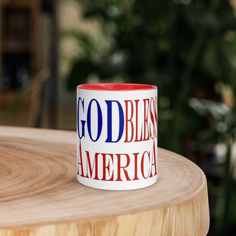 God Bless Mug with Color Inside