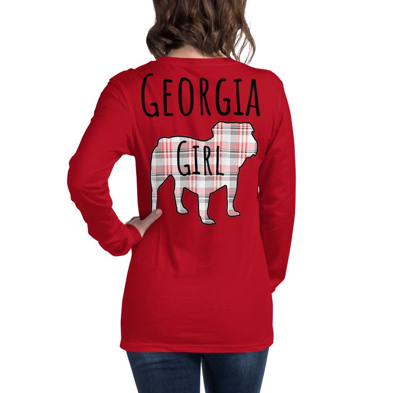 Georgia Girl (Bulldog) Black Text Long Sleeve Tee