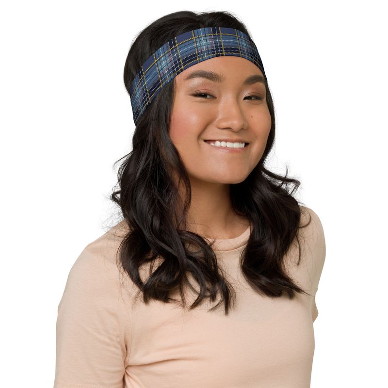 Blue Plaid Headband