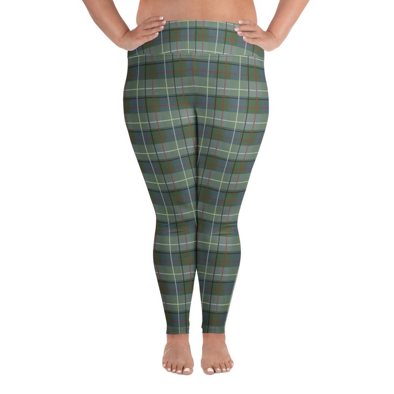 Green Plaid Plus Size Leggings