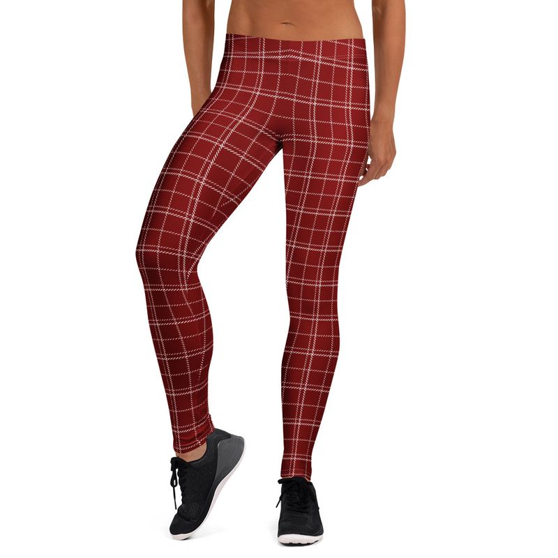 Red Line Plaid Leggings