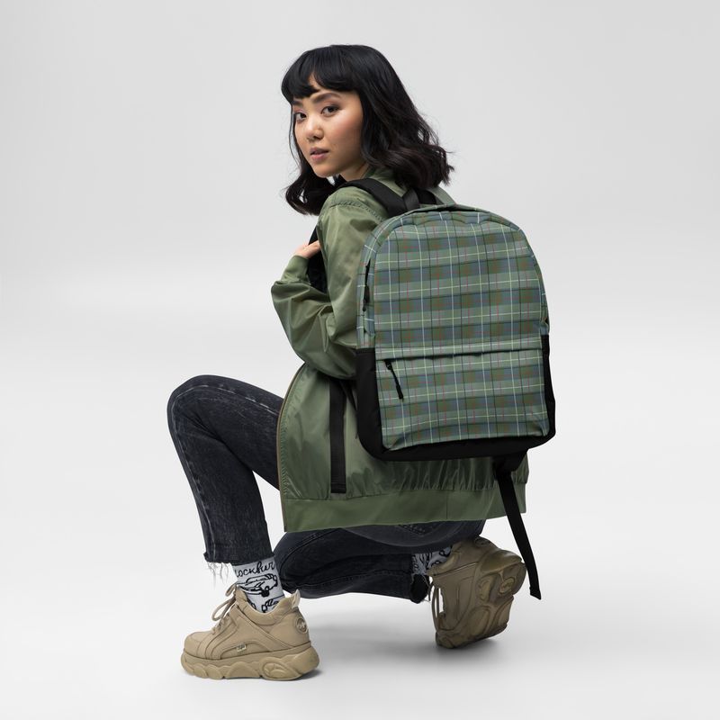 Green Plaid Backpack