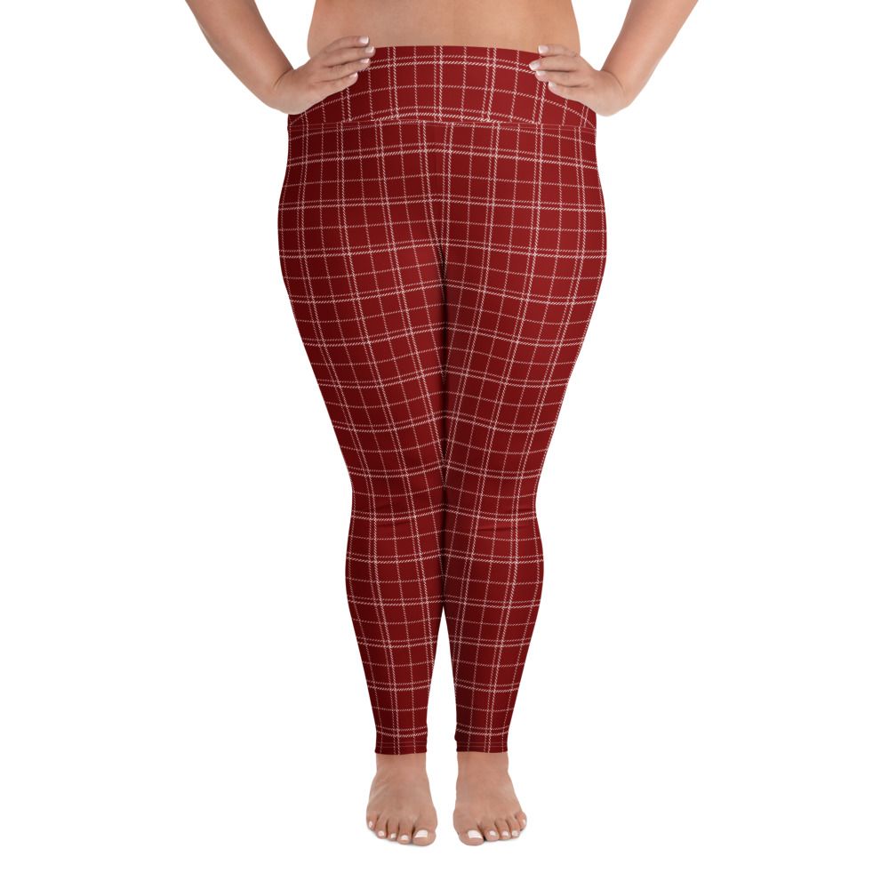 Red Line Plaid Plus Size Leggings