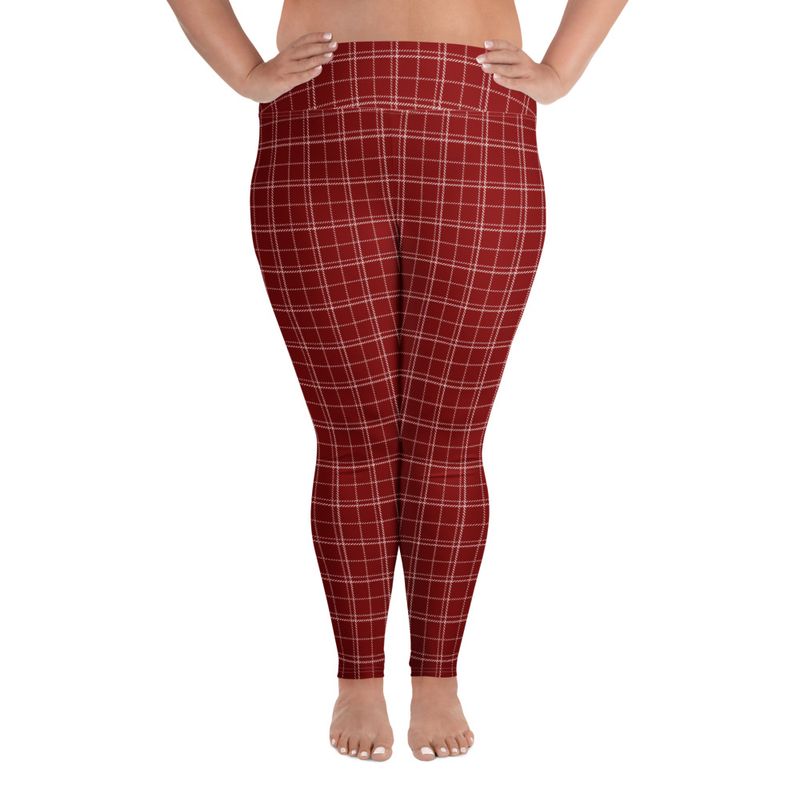 Red Line Plaid Plus Size Leggings