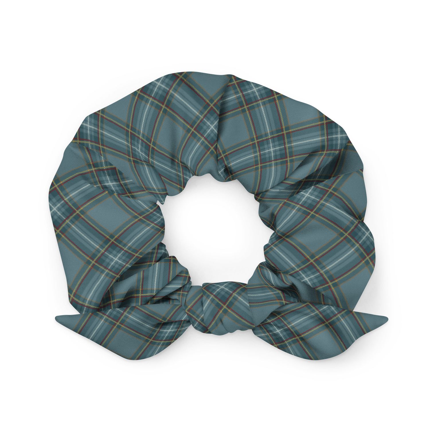 Blue Gray Plaid Scrunchie
