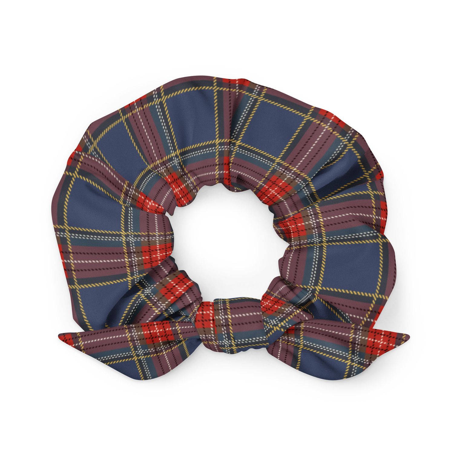 Blue and Red Plaid Scrunchie