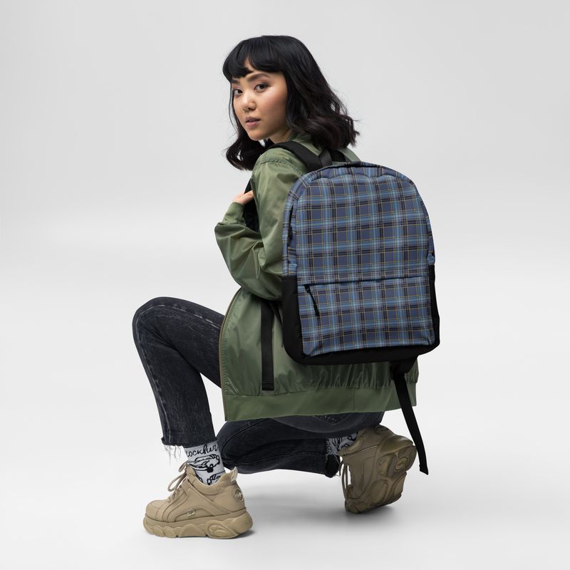 Blue Plaid Backpack