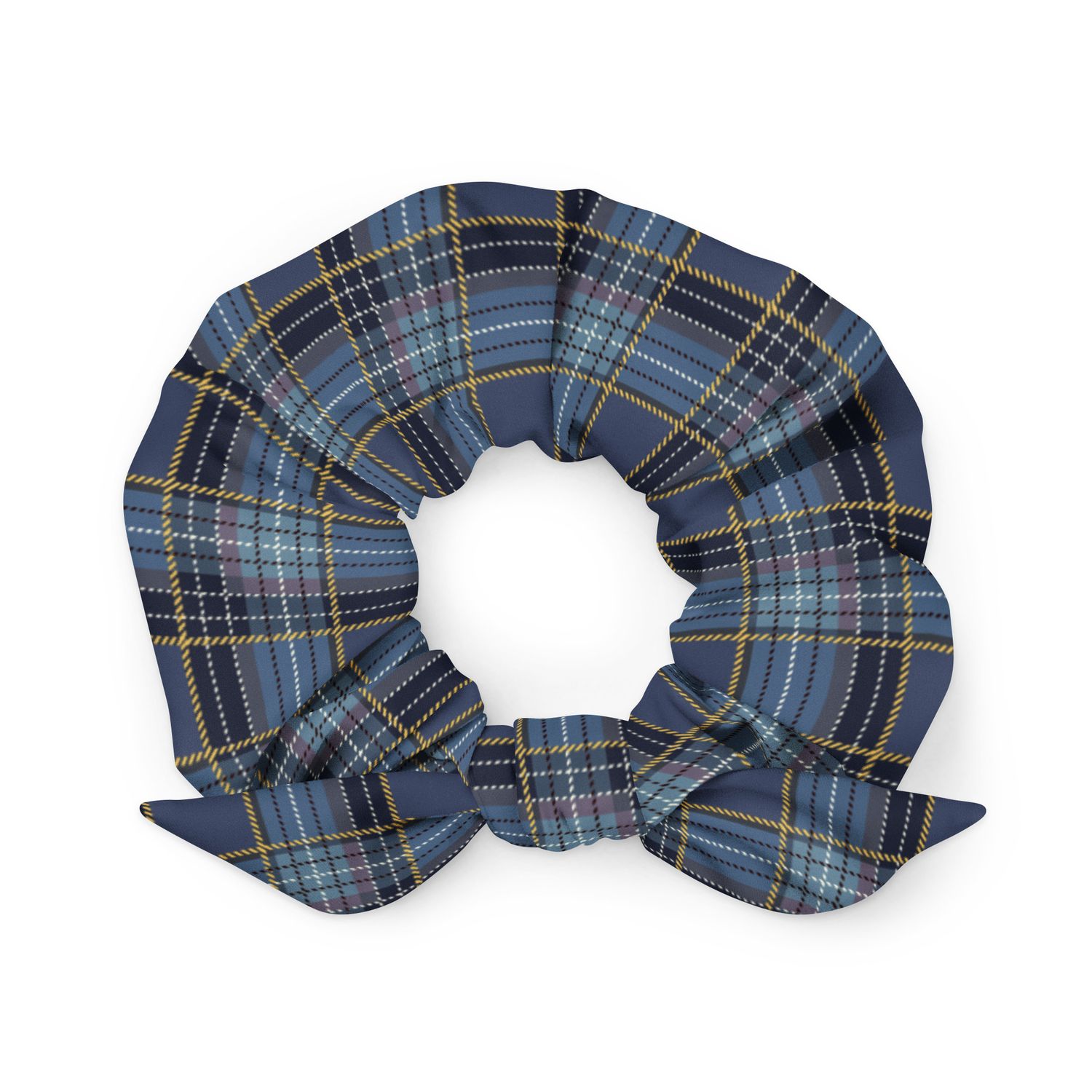Blue Plaid  Scrunchie