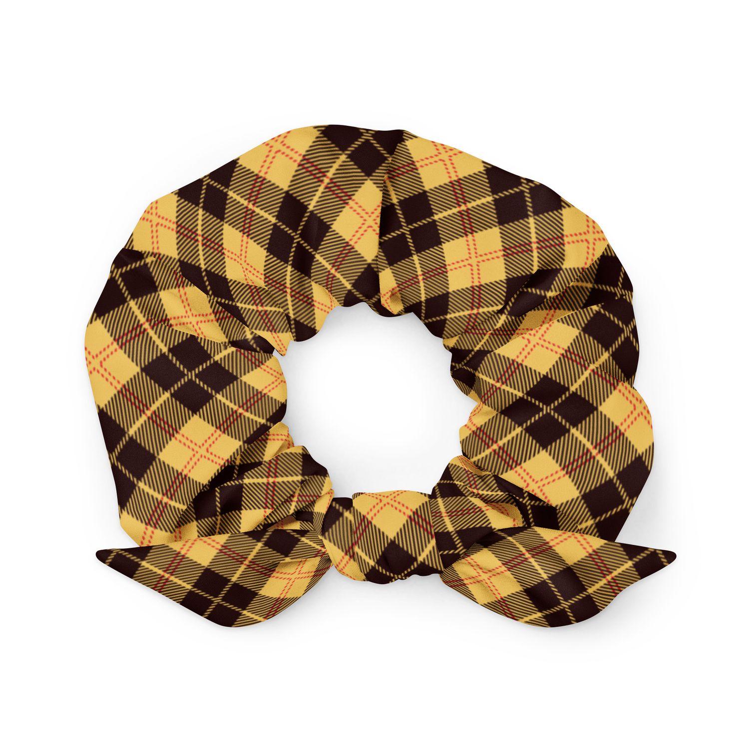 Yellow and Black Plaid Scrunchie