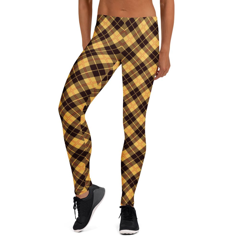 Yellow and Black Plaid Leggings
