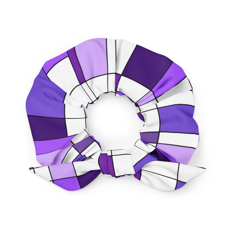 Mondrian-Inspired Purple Scrunchie