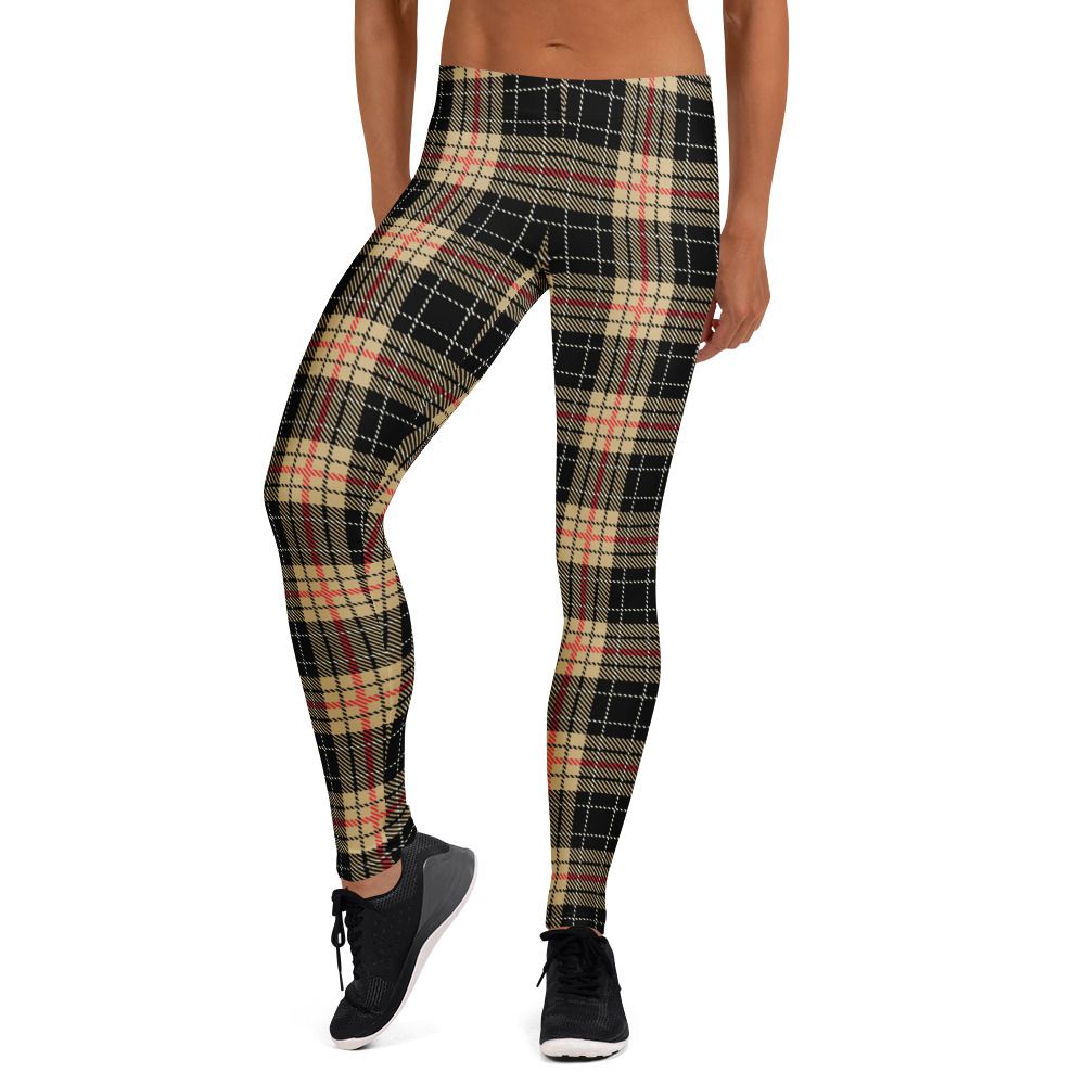 Tan and Black Plaid Leggings